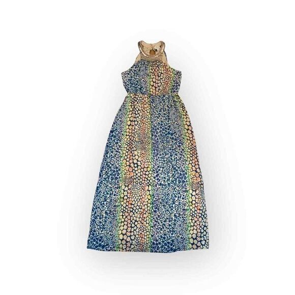 Anthropologie HD in Paris Mayacamas Multi-Color‎ Maxi Dress Beaded Halter 8 NWOT - Picture 3 of 8